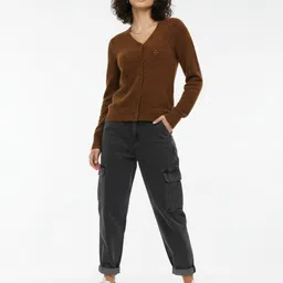 glitchez Open Knit Detail Cardigan image 4