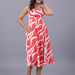 June 9 Clothing Print Fit & Flare Midi Dress image 2