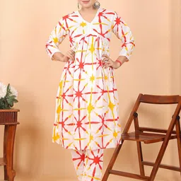 PARTH STYL FASHION Women White Cotton Blend Kurta Sets-image-8