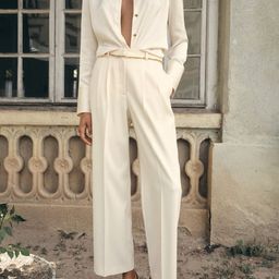 MANGO Women Straight Fit Pleated Trousers-picture-34