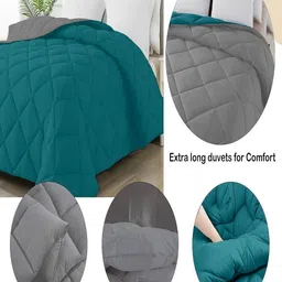 CHICERY Grey & Teal Heavy Winter 210 GSM Single Bed Comforter image 5