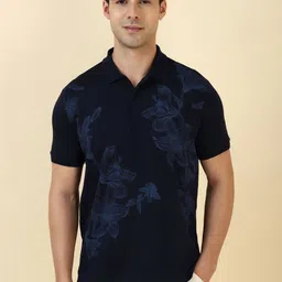 Allen Solly Floral Printed Polo Collar Cotton T-shirt-picture-16