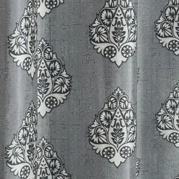 GEET CREATIONS Grey Geometric Room Darkening Window Curtain image 4