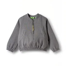 Tiara Girls Round Neck Long Sleeves Buttefly Front Zipper Sweatshirt With Trousers image 5