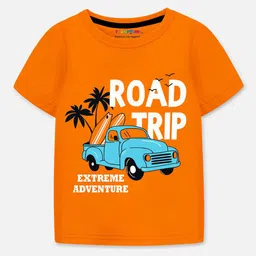 YK X Trampoline Kids Pack Of 2 Typography Printed Round Neck T-shirt With Joggers image 2