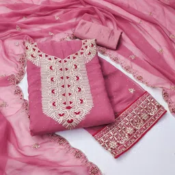 Panzora Embroidered Unstitched Dress Material image 3