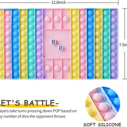 pluspoint Big Size Pop Game Fidget Toy, Silicone Bubble Rainbow Chess Board Push Popping Sound Popper Sensory Toys for Parent Child, Interactive Jumbo Stress Anxiety Relief Toy Play with Friends (Random color) (Rectangle) image 4