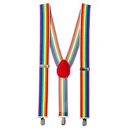Amscan 397282 Striped Adjustable Accessory Suspenders, Rainbow image 2
