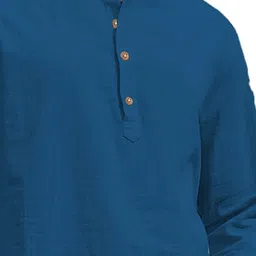 univibe Men Solid Daily Cotton Straight Kurta image 3