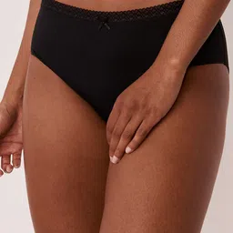 La Vie en Rose High-Rise Lace-Trim Bikini Briefs 20100247-00001-XS image 1