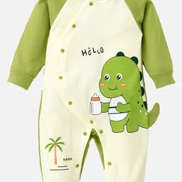 Little Surprise Box LLP Infants Baby Bottle Dino Print Full Sleeves Jumpsuit Style Rompers image 5