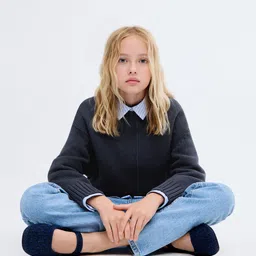 Mango Kids Girls Cotton Round Neck Pullover-image-10