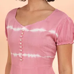 Maaesa Tie and Dye Dyed Fit & Flare Midi Dress image 3