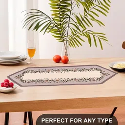 Kuber Industries Cream-Colored & Green Floral Printed Pure Cotton Table Runner image 5