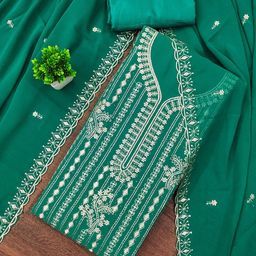 LeeliPeeri Designer Women Embroidered Unstitched Dress Material-picture-0