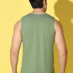 WOOSTRO Pack Of 2 Printed Super Combed Cotton Gym Vests VWS26(ALONE LGTGREEN)(BKLN PEACH) image 4