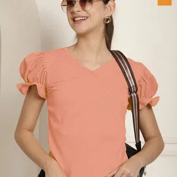 Metronaut Women Pack Of 2 Puff Sleeve Peplum Top-picture-25