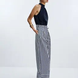 LULU & SKY Halter Neck Striped Basic Jumpsuit image 4