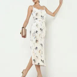 SHOWOFF Women Floral Print Velvet Bodycon Midi Dress-picture-31