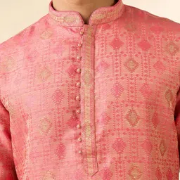 Diwas by Manyavar Men Woven Design Embroidered Sequinned Kurta image 4