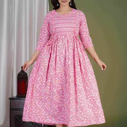 MURLI KURTIWomen Floral Print Maternity Gown-image-67