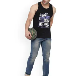 SLOWLORIS Pack Of 2 Graphic Printed Combed Cotton Gym Vests image 2