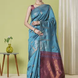 KAYOMMI Woven Design Zari Banarasi Saree-image-56