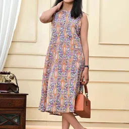 DMP EXPORT Girls Print Cotton Handloom Sleeveless Top image 4