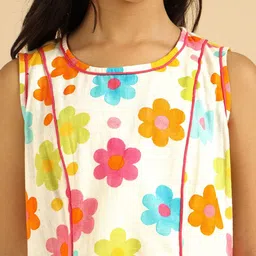 Bugandbees Floral Print A-Line Dress image 4