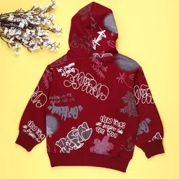 V-Mart Boys Printed Hooded Sweatshirt image 2