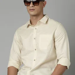 Mast & Harbour Men Standard Fit Solid Spread Collar Cotton Casual Shirt-picture-10