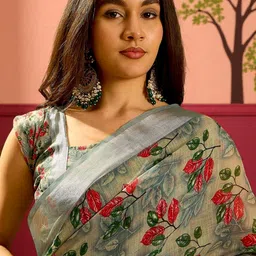 GULKEE FAB Floral Zari Handloom Saree image 3