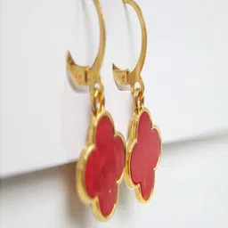 SAPRAA TRENDS Women Red Floral Hoop Earrings-picture-34