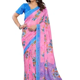 Moda Rapido Floral Poly Georgette Designer Saree-picture-14