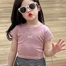 LULU & SKY Girls Striped Pockets T-shirt-picture-48
