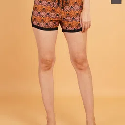 IX IMPRESSION Women Printed Slim Fit High-Rise Shorts image 1