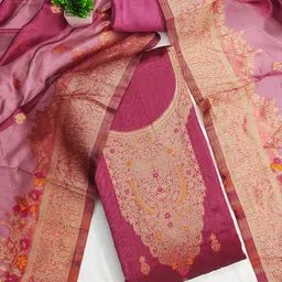 SAINOOR Banarasi Jacquard Woven Design Unstitched Dress Material-image-75