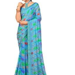 INDONIQ Abstract Printed Saree With Blouse Piece-picture-38