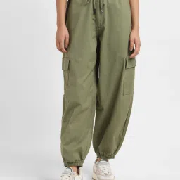levi's Women's High Rise Green Loose Tapered Fit Trousers image 1