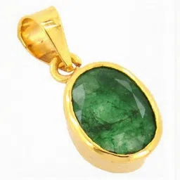 RAVIOUR LIFESTYLE Unisex 8.25 Ratti Copper Emerald Stone Studded Pendant-image-94