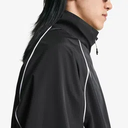 Bershka Men Stand Collar Solid Sporty Jacket image 4