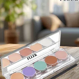 fllek Concealing & Contouring | 5 Shades Palette Colour Corrects with Brush Concealer-picture-16
