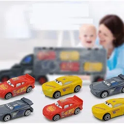 aexoniz toys Push & Pull Along Vehicle Toys Truck Toys For Kids with Mini Car-7 Piece image 5