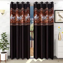 radhey radhey decor 274 cm (9 ft) Long Door Polyester Room Darkening Curtain (Pack Of 2) image 1