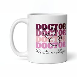 Mr UVD White & Pink Typographic Printed Ceramic Glossy Mug 350 ml-picture-13