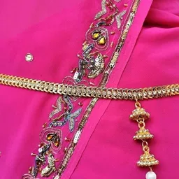 WomenSky Women Gold Saree Accessories-image-9