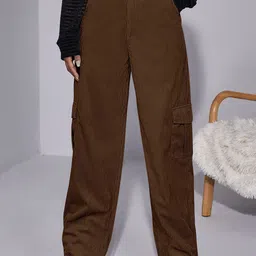 RAJOVATI Women Loose Fit Easy Wash Cargos Trousers-picture-39