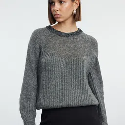 Trendyol Women Ribbed Pullover with Embellished Detail-image-19