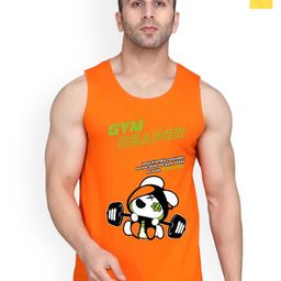 SLOWLORIS Pack Of 2 Graphic Printed Scoop Neck Bio-Wash Gym Vests-picture-3