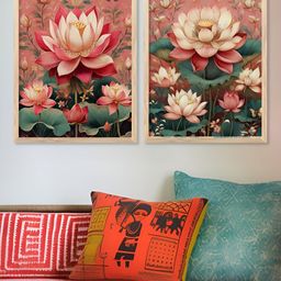 Kotart Pink & Green 2 Piece Floral and Botanical Wooden Wall Art-picture-24
